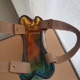 Murano Style Gradient Art Glass Handbag Handmade Unique Vase Table Centerpiece Decoration Flower Dried Arrangement Vases Wedding Gift - thumbnail 3