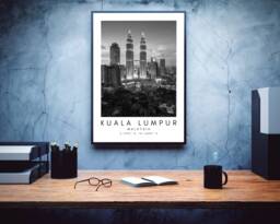 Kuala Lumpur Print Petronas Towers Skyline, Malaysia Wall Art - thumbnail 1