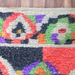 Moroccan Multi-Colors Rug, Beni Ourain Orange Wool Berber Custom Handmade Rug - thumbnail 4