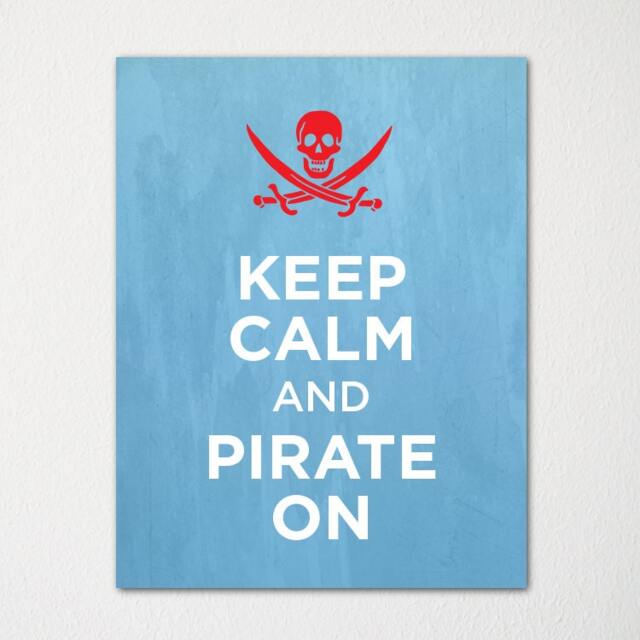 Halloween Keep Calm & Pirate On - Fine Art Print Choice Of Color Purchase 3 Receive 1 Free Custom Prints Available - image 1