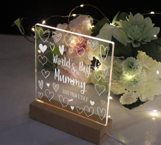 World's Best Mummy Personalised Night Light Led Lamp Gift - image 1
