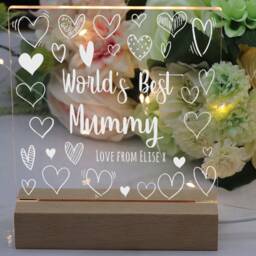 World's Best Mummy Personalised Night Light Led Lamp Gift - thumbnail 2