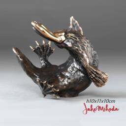 Playful Platypus Bronze Sculpture Figurine H10xw11xd10cm/Australian Icon World's Strangest Animal Nsw State Animal - thumbnail 2