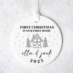 Personalised First Home Christmas Ornament - Customised Bauble Gift For New Couple Keepsake Xmas - thumbnail 2