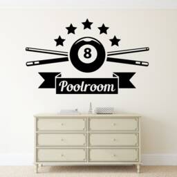 Poolroom Wall Decal Billiards Logo Vinyl Sticker Sport Art Decor - 84Nr - thumbnail 1
