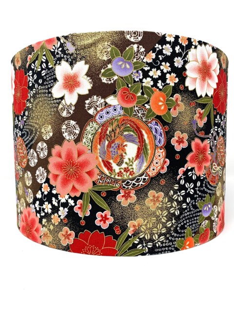 Japanese Phoenix Lampshade Orange Bird Oriental Lamp Shade - image 1