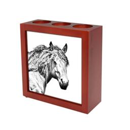Basque Mountain Horse - Wooden Stand For Candles/Pens With The Image Of A New Collection - thumbnail 1