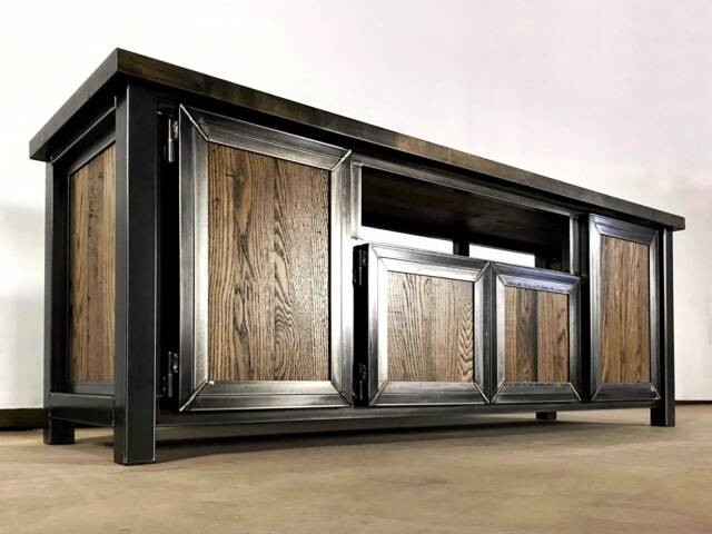 Modern Industrial Media Console, Console Table, Tv Stand, Entertainment Center - image 1