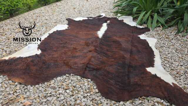xxl Huge Tricolor Brindle Cowhide Rug Tapis Peau De Vache Kuhfell Teppich - image 1