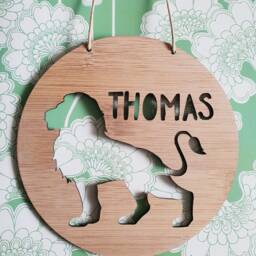 Lion Personalised Wooden Wall/Door Hanging-Wall Hanging-Kids Door Sign-Custom Name-Kids Gift-Baby Gift-Lasercut-Plaque-Nursery Decor - thumbnail 3