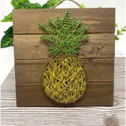 Pineapple String Art - Tropical Summer Fruit Wall Decor, Southern Farmhouse Sign - thumbnail 3