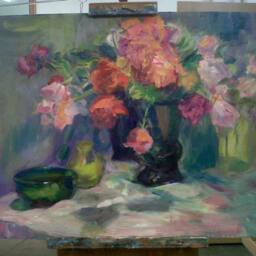 Fiesta Of Flowers - Print Original, Large Impressionist Oil On Canvas Painting - thumbnail 2