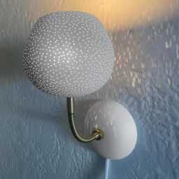 Handmade Ceramic Plug-In Wall Sconce - Organic Modern Minimalist Touch-Dimmer Lamp Adjustable Gooseneck Bedside Light - thumbnail 4