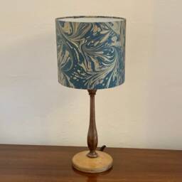 Handmade Drum Lampshade in Marbled Paper - thumbnail 3