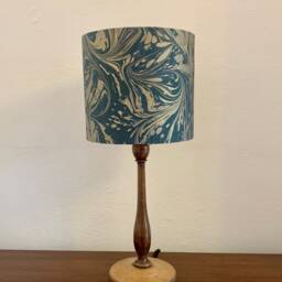 Handmade Drum Lampshade in Marbled Paper - thumbnail 2