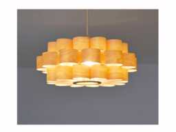 L10B, 60-70cm Handmade Wood Pendant Lamp, Birch Veneer. Ceiling Design Hanging Chandelier Light - thumbnail 1