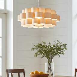 L10B, 60-70cm Handmade Wood Pendant Lamp, Birch Veneer. Ceiling Design Hanging Chandelier Light - thumbnail 2