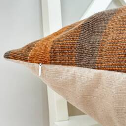 Brown Tribal Hemp Hand Woven Natural Dye Color Hmong Lumbar Pillow Cover - thumbnail 3