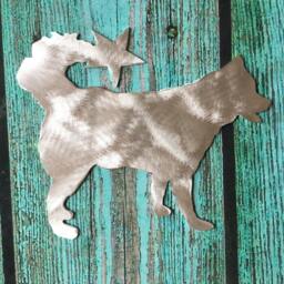 Siberian Husky Dog Christmas Tree Topper, Wreath Decoration Or Wall Hanging, Holiday, Star, Metal Silhouette, Huskies, Pet Memorial - thumbnail 3
