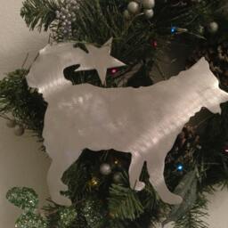 Siberian Husky Dog Christmas Tree Topper, Wreath Decoration Or Wall Hanging, Holiday, Star, Metal Silhouette, Huskies, Pet Memorial - thumbnail 4