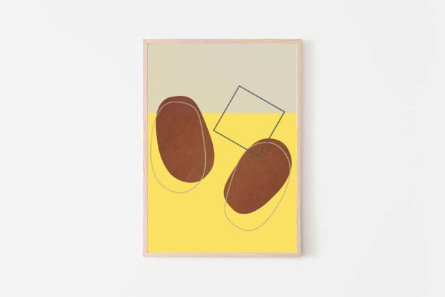 Mango Red Bean Boba Art, Modern Food Giclee Print, Fine Art Paper Home & Kitchen Decor For The Food Lover - image 1