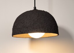 Handmade Black Textured Ceramic Pendant Lamp - 19 - thumbnail 1