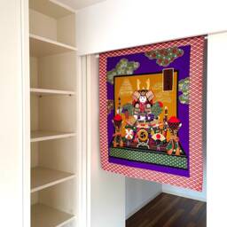 Japanese Samurai Boy Curtain, Koi No Bori Day Cotton Fabric, Armour Tapestry, Wall Decoration, Noren Fabric Curtain Order - thumbnail 4