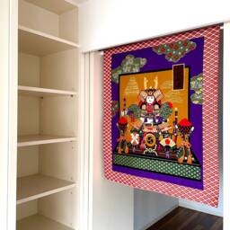Japanese Samurai Boy Curtain, Koi No Bori Day Cotton Fabric, Armour Tapestry, Wall Decoration, Noren Fabric Curtain Order - thumbnail 2