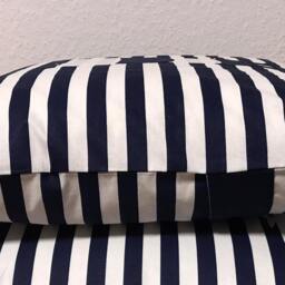 1x Maritime Cushion Cover, Country Style Decorative Cushion, Lighthouse Blue Striped - thumbnail 3