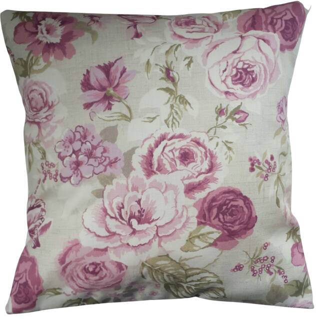 "Cushion Cover in Vintage Purple Roses 14"" 16"" 18"" 20" - image 1