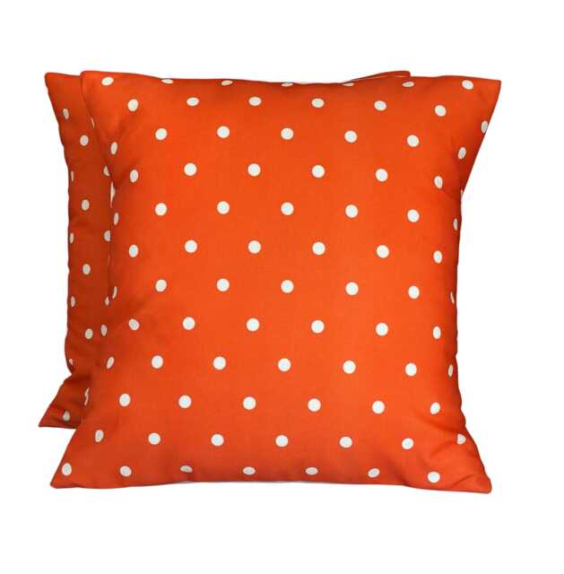 2 X Dotty Spot Sunset Orange Spotty Polka Dots Scatter Pillow Cushion Covers - image 1