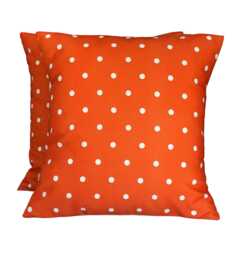 2 X Dotty Spot Sunset Orange Spotty Polka Dots Scatter Pillow Cushion Covers