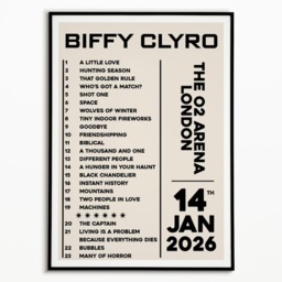 Biffy Clyro Setlist Print 14Th January 2026 London O2 Arena - Indie Rock Music - thumbnail 2