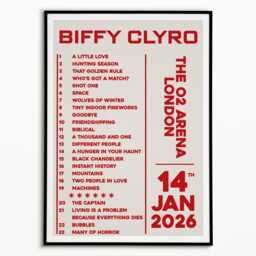 Biffy Clyro Setlist Print 14Th January 2026 London O2 Arena - Indie Rock Music - thumbnail 3