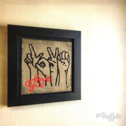Love in Sign, Sign Language, Hand Crafted, Printed & Framed. Unique Gift Wall Art - thumbnail 3