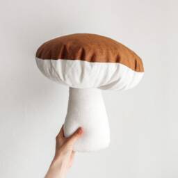 Mushroom-Shaped Decorative Pillow - Woodland Home Decoration 100% Linen - thumbnail 4