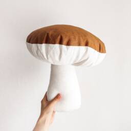 Mushroom-Shaped Decorative Pillow - Woodland Home Decoration 100% Linen - thumbnail 2
