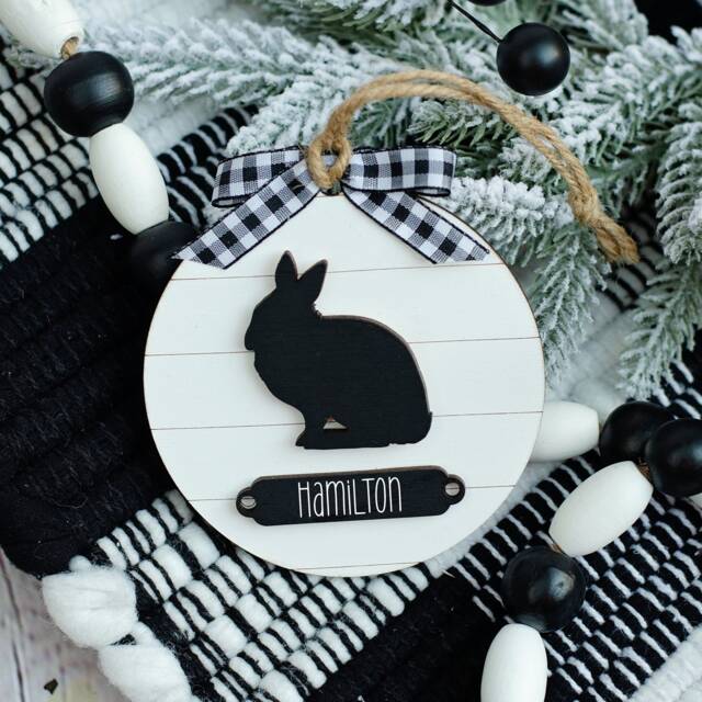 Rabbit Farmhouse Christmas Ornament - Gift For Owner Pet Modern Decor Bunny - image 1