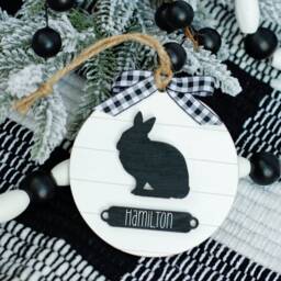 Rabbit Farmhouse Christmas Ornament - Gift For Owner Pet Modern Decor Bunny - thumbnail 3