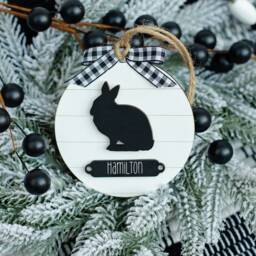 Rabbit Farmhouse Christmas Ornament - Gift For Owner Pet Modern Decor Bunny - thumbnail 2