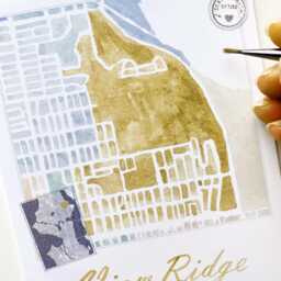 View Ridge Seattle Neighborhood Map Watercolor Print Washington City Block Plan - Art Print Northeast Wall Local Realtor Gift - thumbnail 2
