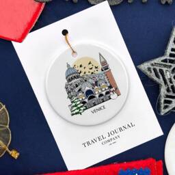 Venice Italy Personalised Christmas Tree Ceramic Ornament Decoration Gift Present Xmas Bauble Festive Decor Holiday Travel - thumbnail 3