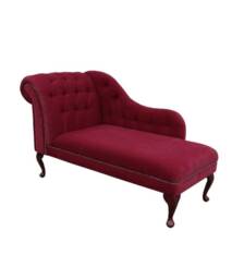 Handmade Buttoned Red Chaise Longue - thumbnail 1