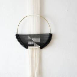Macrame/Dream Catcher Macrame Ring Wall Hanging Hoop Boho Circle - thumbnail 2