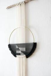 Macrame/Dream Catcher Macrame Ring Wall Hanging Hoop Boho Circle - thumbnail 1
