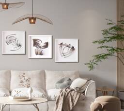 Morning Whiff, Dew & Will-O'-The-Wisp - Original Triptych, Three Steel Wall Reliefs By Stevlin Yovchev - thumbnail 1