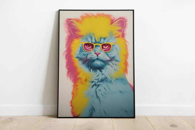 Warhol Cat Wall Art - Pop Print - image 1