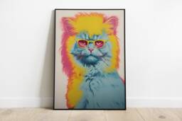 Warhol Cat Wall Art - Pop Print - thumbnail 1