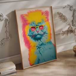 Warhol Cat Wall Art - Pop Print - thumbnail 2