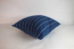 Handwoven Blue Striped Pillowcase Ethnic Chom Thong Cotton Sofa Cushion Home Decor - thumbnail 1